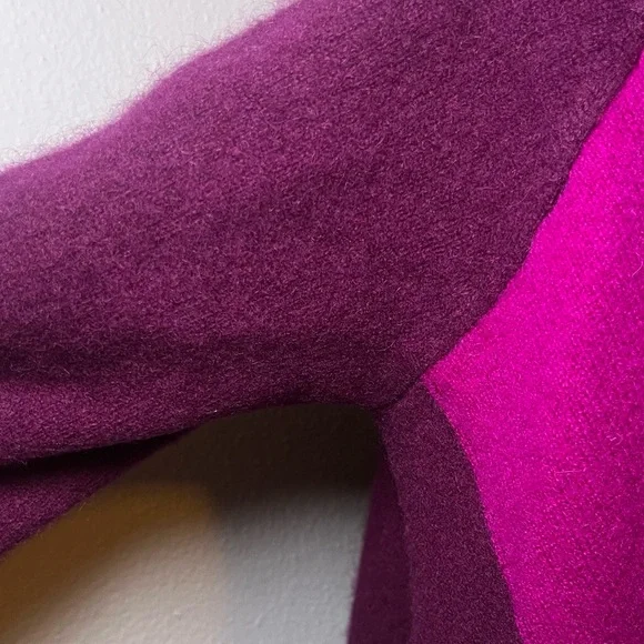 Charter Club Cashmere Luxury Petite Beige Fuchsia Burgundy Bat Wing Cardigan - Picture 4 of 9